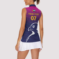 UAE Cricket Custom Women Sleeveless Polo Shirt Arabian Falcon - Wonder Print Shop
