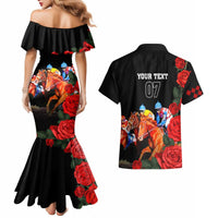 Horse Racing Custom Couples Matching Mermaid Dress and Hawaiian Shirt 151st Anniversary Race For the Roses LT7