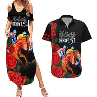 Horse Racing Custom Couples Matching Summer Maxi Dress and Hawaiian Shirt 151st Anniversary Race For the Roses LT7