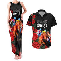 Horse Racing Custom Couples Matching Tank Maxi Dress and Hawaiian Shirt 151st Anniversary Race For the Roses LT7