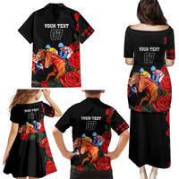 Horse Racing Custom Family Matching Puletasi and Hawaiian Shirt 151st Anniversary Race For the Roses LT7