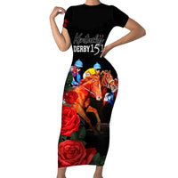 Horse Racing Custom Family Matching Short Sleeve Bodycon Dress and Hawaiian Shirt 151st Anniversary Race For the Roses LT7
