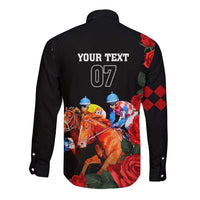 Horse Racing Custom Long Sleeve Button Shirt 151st Anniversary Race For the Roses LT7