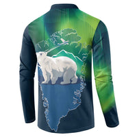 Greenland Is Not For Sale Button Sweatshirt Arctic Aurora Borealis