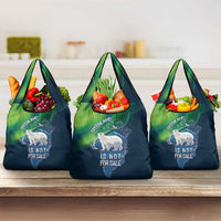 Greenland Is Not For Sale Grocery Bag Arctic Aurora Borealis