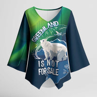 Greenland Is Not For Sale Kimono Sleeve Blouse Arctic Aurora Borealis