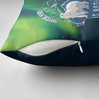 Greenland Is Not For Sale Pillow Cover Arctic Aurora Borealis