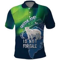 Greenland Is Not For Sale Polo Shirt Arctic Aurora Borealis