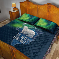 Greenland Is Not For Sale Quilt Bed Set Arctic Aurora Borealis