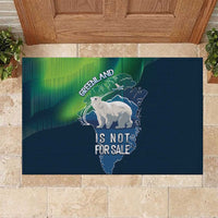 Greenland Is Not For Sale Rubber Doormat Arctic Aurora Borealis