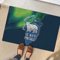 Greenland Is Not For Sale Rubber Doormat Arctic Aurora Borealis