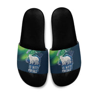 Greenland Is Not For Sale Slide Sandals Arctic Aurora Borealis