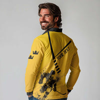 Sweden Ice Hockey Personalized Long Sleeve Polo Shirt Tre Kronor - GO Sweden