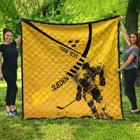 Sweden Ice Hockey Personalized Quilt Tre Kronor - GO Sweden