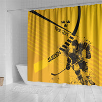 Sweden Ice Hockey Personalized Shower Curtain Tre Kronor - GO Sweden