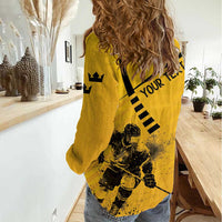 Sweden Ice Hockey Personalized Women Casual Shirt Tre Kronor - GO Sweden