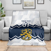 Suomi Ice Hockey Custom Blanket Scandinavian Mountains Inspired