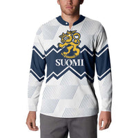 Suomi Ice Hockey Custom Button Sweatshirt Scandinavian Mountains Inspired
