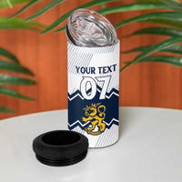 Suomi Ice Hockey Custom 4 in 1 Can Cooler Tumbler Scandinavian Mountains Inspired