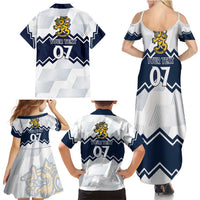 Suomi Ice Hockey Custom Family Matching Summer Maxi Dress and Hawaiian Shirt Scandinavian Mountains Inspired