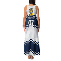 Suomi Ice Hockey Custom Family Matching Tank Maxi Dress and Hawaiian Shirt Scandinavian Mountains Inspired