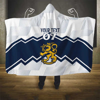 Suomi Ice Hockey Custom Hooded Blanket Scandinavian Mountains Inspired