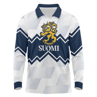 Suomi Ice Hockey Custom Long Sleeve Polo Shirt Scandinavian Mountains Inspired