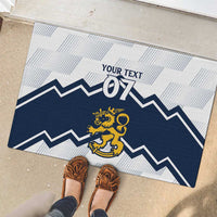 Suomi Ice Hockey Custom Rubber Doormat Scandinavian Mountains Inspired