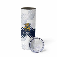 Suomi Ice Hockey Custom Skinny Tumbler Scandinavian Mountains Inspired