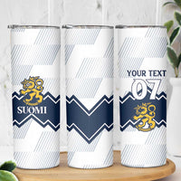 Suomi Ice Hockey Custom Skinny Tumbler Scandinavian Mountains Inspired