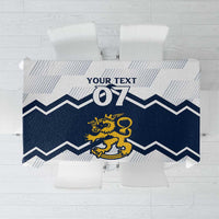 Suomi Ice Hockey Custom Tablecloth Scandinavian Mountains Inspired