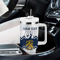 Suomi Ice Hockey Custom Tumbler With Handle Scandinavian Mountains Inspired