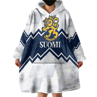 Suomi Ice Hockey Custom Wearable Blanket Hoodie Scandinavian Mountains Inspired