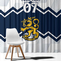Suomi Ice Hockey Custom Window Curtain Scandinavian Mountains Inspired