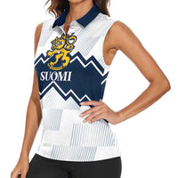Suomi Ice Hockey Custom Women Sleeveless Polo Shirt Scandinavian Mountains Inspired