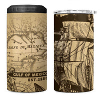 Gulf Of Mexico Vintage Map Est.1550 4 in 1 Can Cooler Tumbler