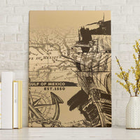 Gulf Of Mexico Vintage Map Est.1550 Canvas Wall Art