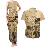 Gulf Of Mexico Vintage Map Est.1550 Couples Matching Tank Maxi Dress and Hawaiian Shirt