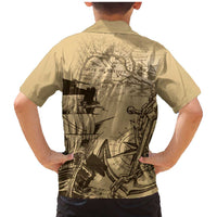 Gulf Of Mexico Vintage Map Est.1550 Family Matching Mermaid Dress and Hawaiian Shirt