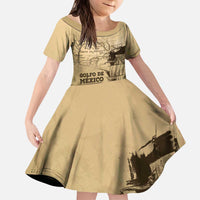 Gulf Of Mexico Vintage Map Est.1550 Kid Short Sleeve Dress