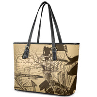 Gulf Of Mexico Vintage Map Est.1550 Leather Tote Bag