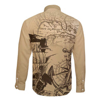 Gulf Of Mexico Vintage Map Est.1550 Long Sleeve Button Shirt