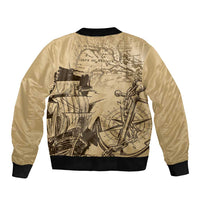 Gulf Of Mexico Vintage Map Est.1550 Sleeve Zip Bomber Jacket