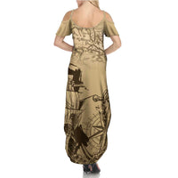 Gulf Of Mexico Vintage Map Est.1550 Summer Maxi Dress