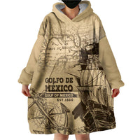 Gulf Of Mexico Vintage Map Est.1550 Wearable Blanket Hoodie