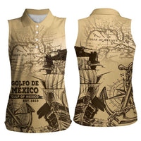 Gulf Of Mexico Vintage Map Est.1550 Women Sleeveless Polo Shirt