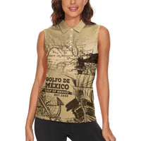Gulf Of Mexico Vintage Map Est.1550 Women Sleeveless Polo Shirt