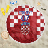 Croatia Football 2025 Custom Beach Blanket Red Hrvatska Kockasti - Pula Arena
