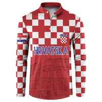 Croatia Football 2025 Custom Button Sweatshirt Red Hrvatska Kockasti - Pula Arena
