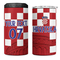 Croatia Football 2025 Custom 4 in 1 Can Cooler Tumbler Red Hrvatska Kockasti - Pula Arena